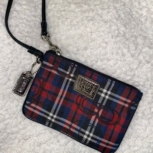 Coach Plaid Wristlet